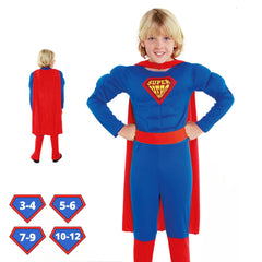 Disfraz Super Héroe "Super Hero" para Niños - Traje de Carnaval Infantil para Fiestas - Disfraz de Super Hombre Musculoso