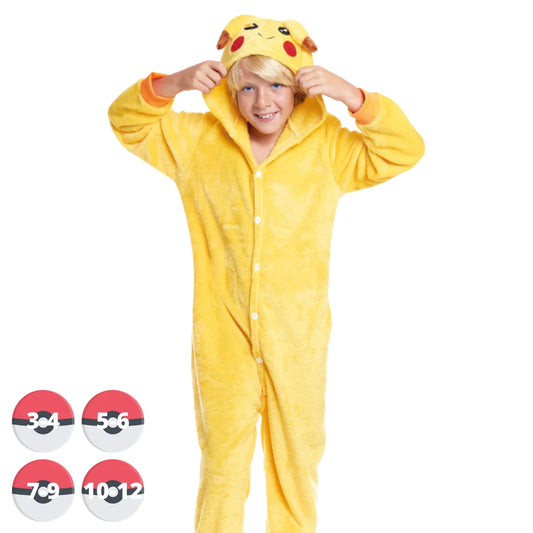 Disfraz Pijama "Ardilla Eléctrica" para Niños - Traje de Carnaval Infantil para Fiestas - Pijama Mono Enterizo infantil Amarillo de Ardilla Eléctrica