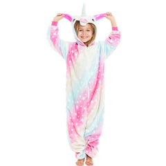 Disfraz Pijama "Unicornio Estrellado" para Niñas - Traje de Carnaval Infantil para Fiestas - Pijama Mono Enterizo infantil Multicolor de Unicornio