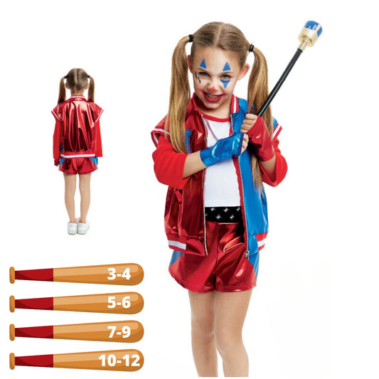 Disfraz Harley "Maligna Villana" para Niñas - Traje de Carnaval Infantil para Fiestas - Disfraz de Joker's Baby Harlequin para cumpleaños