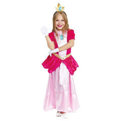 Disfraz Princesa "Peach" para niñas - Traje Vestido Corona y Guantes de Carnaval Infantil para Fiestas Cumpleaños Princesa Peach