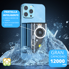 Power Bank carga rápida transparente 12000 mAh