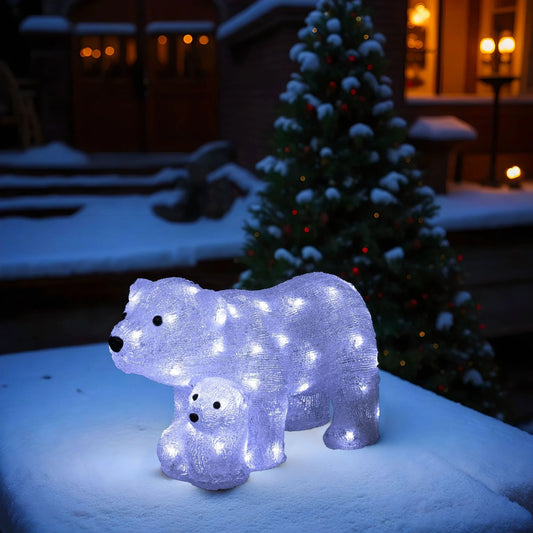 Figura Luminosa Solar "LARS" de Osos Polares - 60 LEDs para Exterior