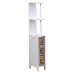 Mueble Columna para Baño 'Stockholm' 2 Puertas + Estante Interior | Mueble de Baño para Almacenaje, Especial Espacios Pequeños y Reducidos, Resistente al Agua y Humedad 30x18x83cm