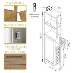 Mueble Columna para Baño 'Stockholm' 2 Puertas + Estante Interior | Mueble de Baño para Almacenaje, Especial Espacios Pequeños y Reducidos, Resistente al Agua y Humedad 30x18x83cm