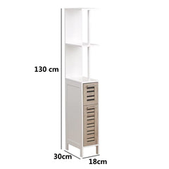 Mueble Columna para Baño 'Stockholm' 2 Puertas + Estante Interior | Mueble de Baño para Almacenaje, Especial Espacios Pequeños y Reducidos, Resistente al Agua y Humedad 30x18x83cm