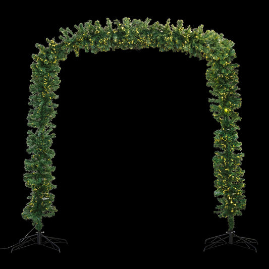 Arco Navideño con Luces | Árbol de Navidad en Arco - 952 Ramas | 136 LEDs | L190 x H240 cm