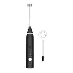 Espumador de Leche Eléctrico con dos Cabezales Mezcladoras, Fácil de Limpiar, Multiusos, Batidor de Huevos, Chocolate, 3 velocidades, Mezclador de Mano, Batidora Eléctrica, Batería Recargable, Producto Seguro y Duradero