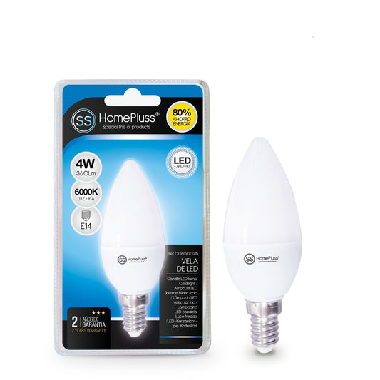 Bombilla vela E14 6000K