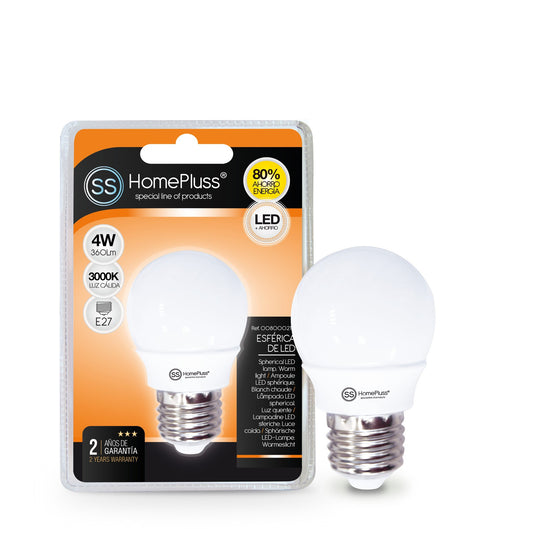 Bombilla esférica E27 3000K [Potencia a elegir]