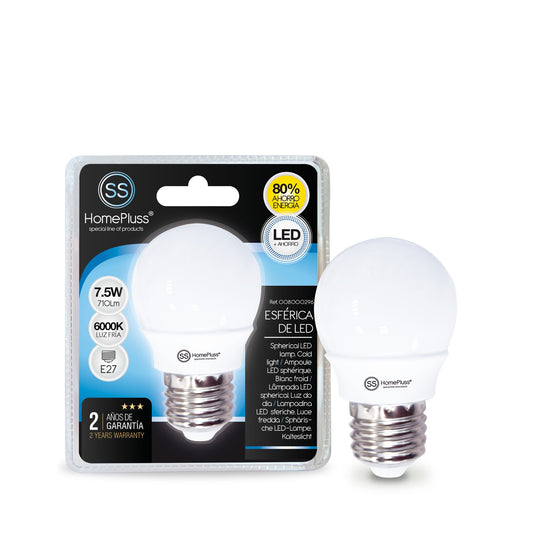 Bombilla esférica E27 6000K [Potencia a elegir]