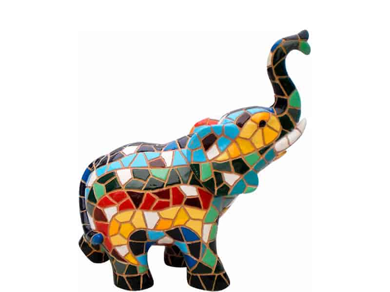 Figura elefante de mosaico multicolor 3D - Olé Mosaic