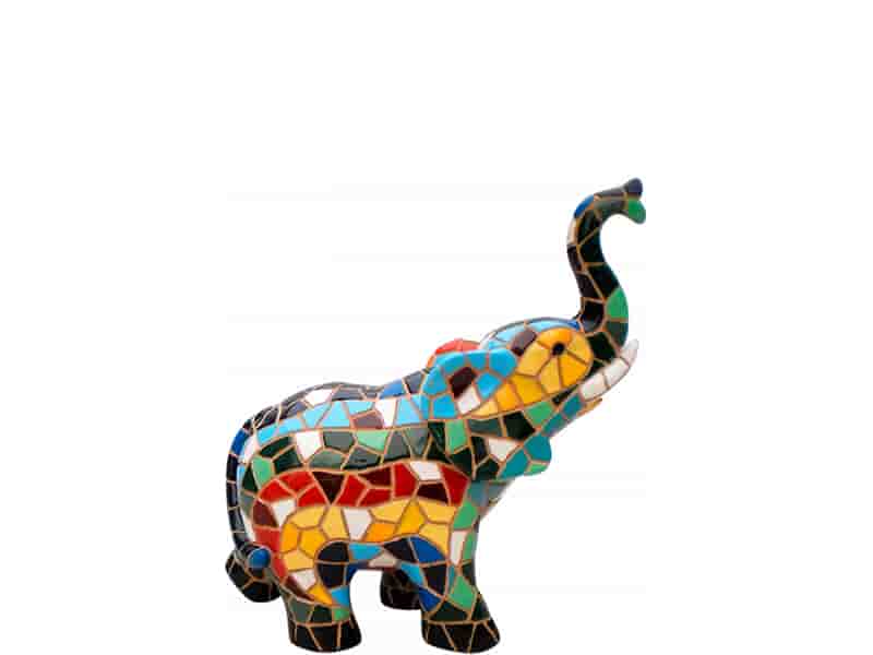 Figura elefante de mosaico multicolor 3D - Olé Mosaic