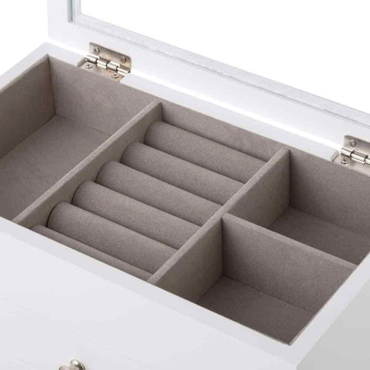 Joyero de Madera Blanco 26 x 14,50 x 16,50cm