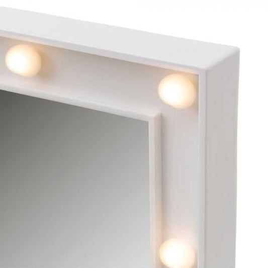 Espejo con luz led polipropileno blanco 39 x 4 x 49 cm
