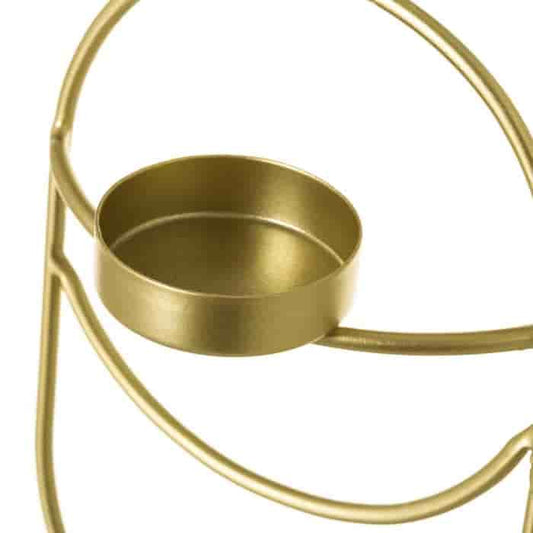 Portavelas Metal Dorado 10x10x16 cm