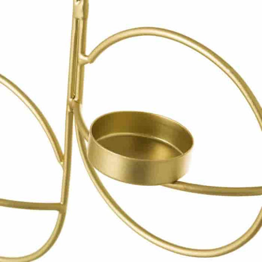 Portavelas Metal Dorado 30x10x30 cm