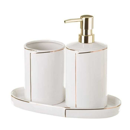 Set Baño Gold 2 Ceramica blanco