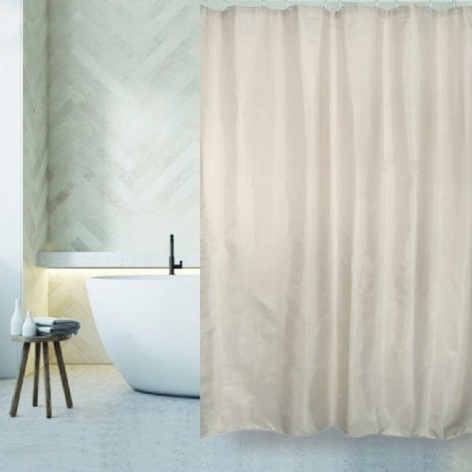 Cortina de Ducha Poliéster Beige Liso 180 x 200cm