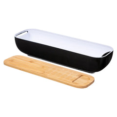 Panera con tabla de cortar y cuchillo, caja para pan baguette