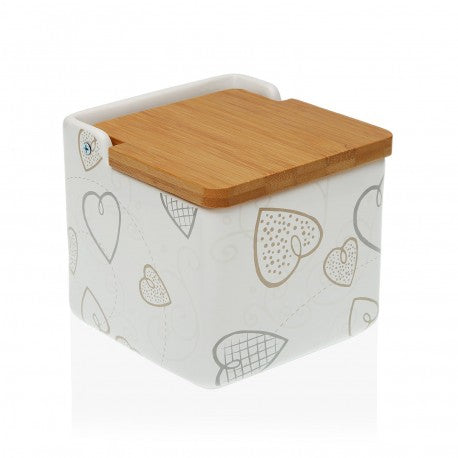 Salero tapa bambu Cozy 12,2 x 12,2 x 11,5 cm