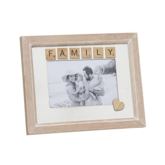 Portafotos de Madera Family 25x1,5x20 cm