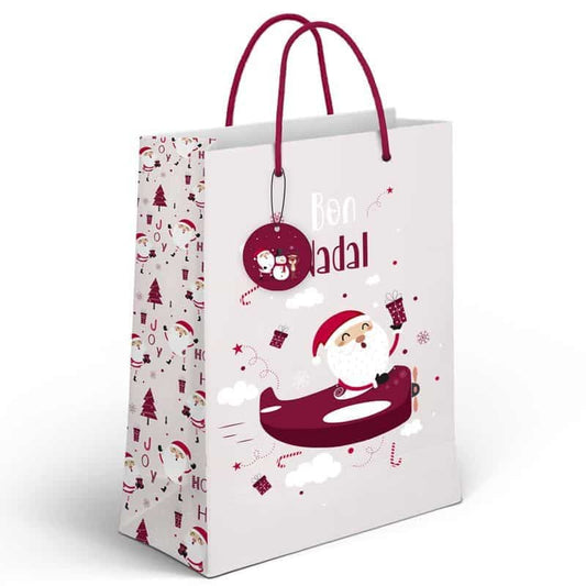 Bolsa papel XL Rojo Bon Nadal 33x10x45cm