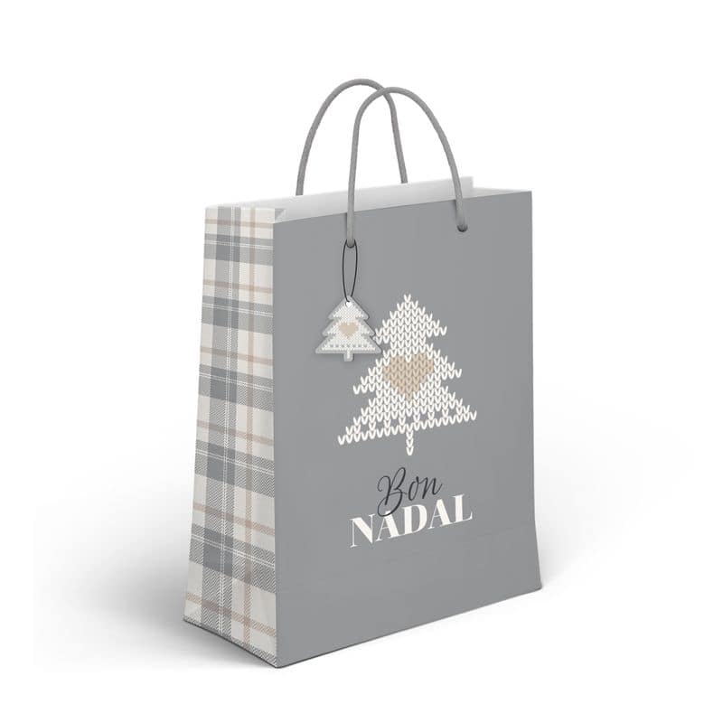 Bolsa papel M Nordic Bon Nadal 18x10x23cm