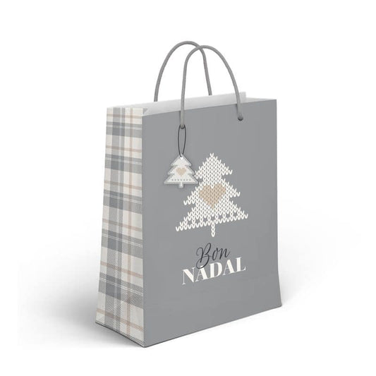 Bolsa papel M Nordic Bon Nadal 18x10x23cm