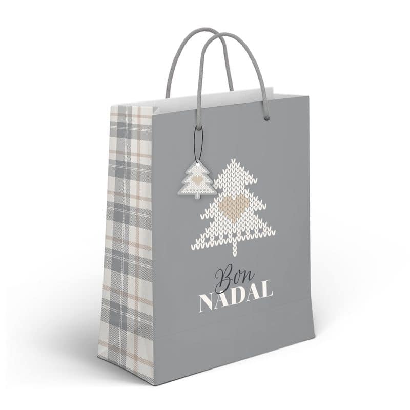 Bolsa papel L Nordic Bon Nadal 26x10x32cm