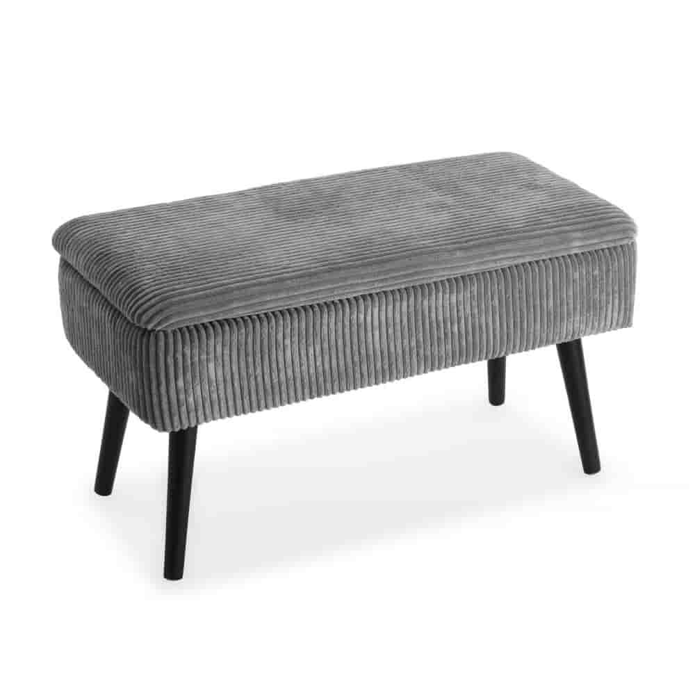 Pie de cama gris 79,5 x 42 x 37,5 cm - Precio de Fábrica