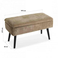 Pie de cama beige 79,5 x 42 x 37,5 cm - Precio de Fábrica