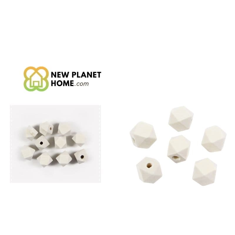 Perla de madera hexagonal 12mm 10g/paquete
