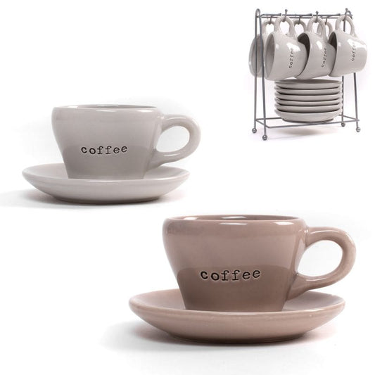 Juego de Café "Coffee" 10.3x10.3x8cm 100ml [Colores a elegir]