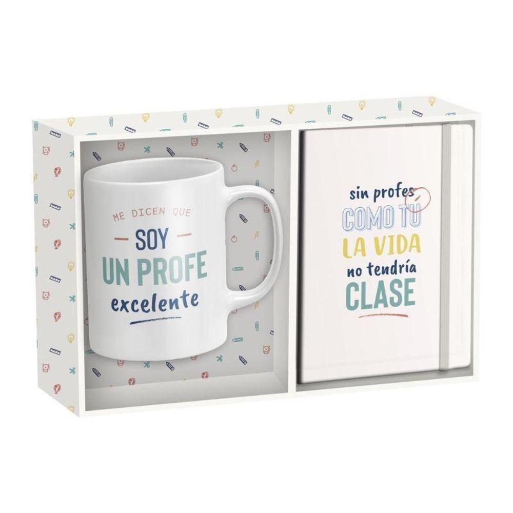 Set regalo taza + libreta "profe" 24x8,5x16cm