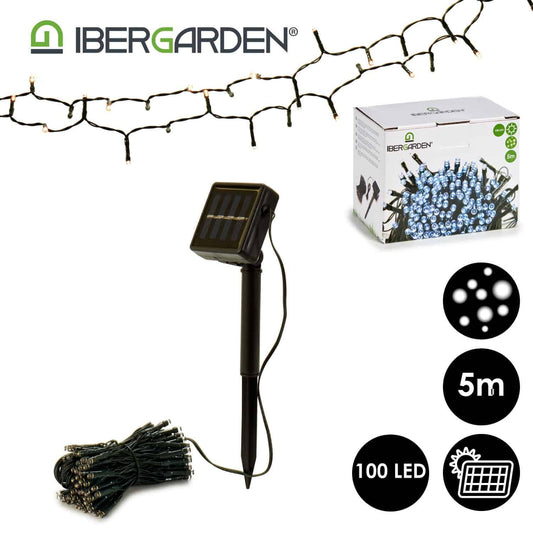 Guirnalda solar 100 leds blancas