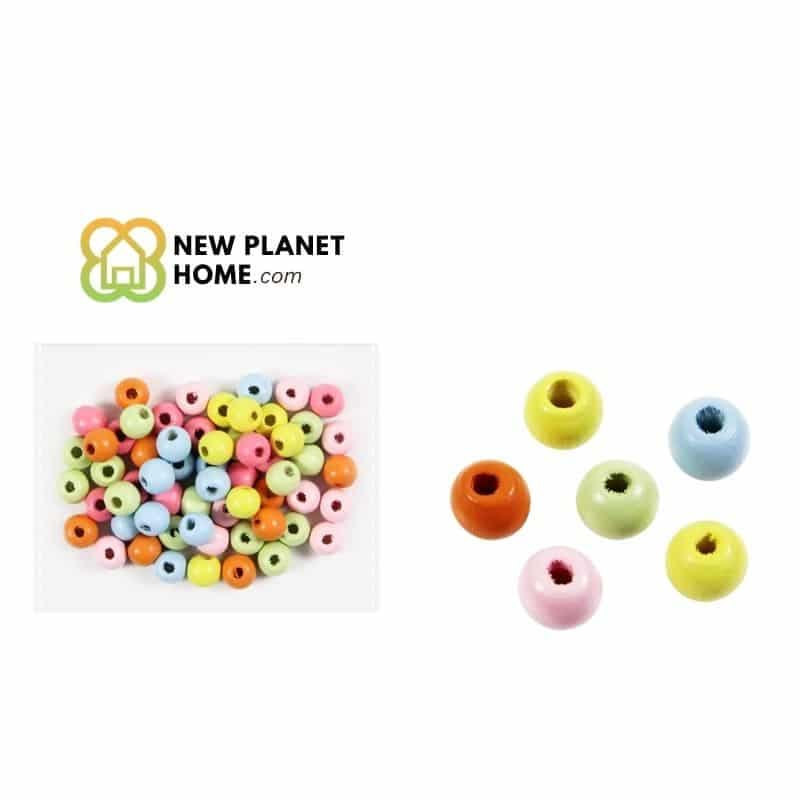 Perla de madera multicolor pastel 9-10mm 20g/paquete
