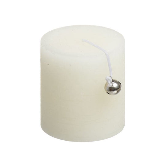 Vela Pequeña Escarchado con Cascabel 7x7x7.5cm