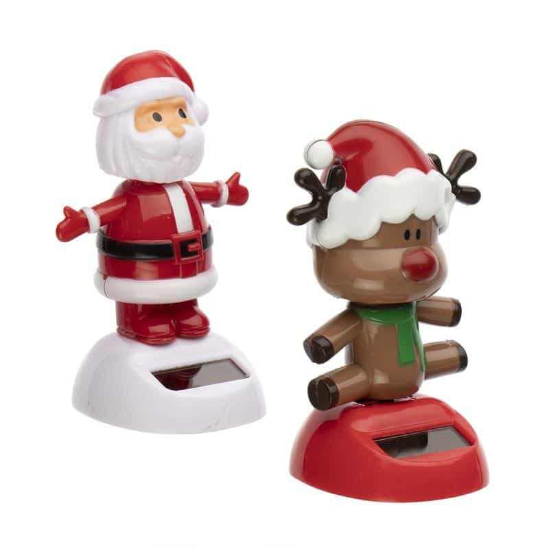 Set 2 Figuras Solar Reno y Papa Noel 8x8x12cm