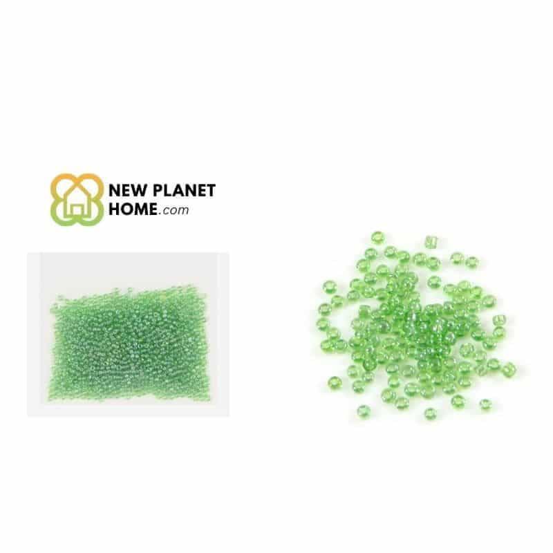 Perla verde brillo 2mm 10g/paquete