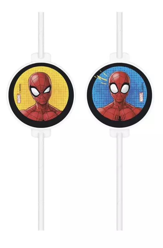4 pajitas de Spiderman Team Up