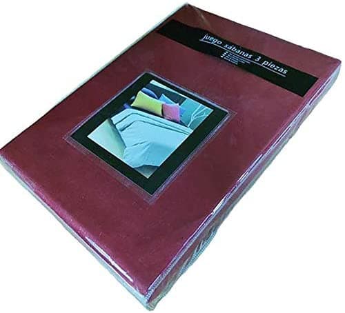 Juego de Sábanas 3 Piezas Burdeos [Medidas a elegir]