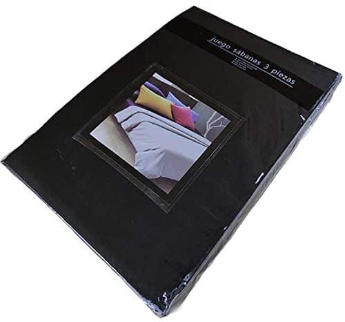 Juego de Sábanas 3 Piezas Negro[Medidas a elegir]