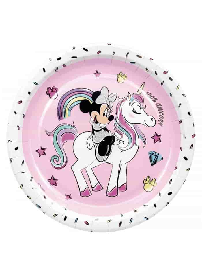 Platos de papel 23cm Minnie Unicorn 6 Uds