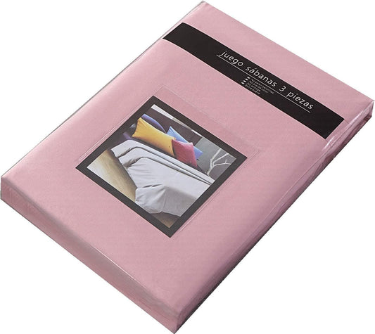 Juego de Sábanas 3 Piezas Rosa Claro [Medidas a elegir]