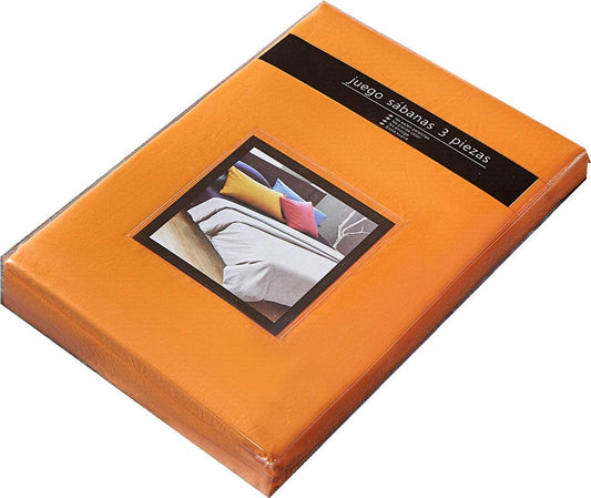 Juego de Sábanas 3 Piezas Naranja[Medidas a elegir]