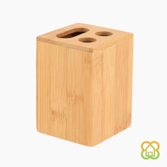 Vaso Portacepillos De Bambú 7x7x10cm - BathBoo Collection