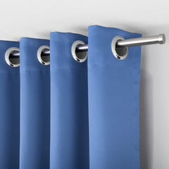 Cortina con ojales de tela aprox. 150x 260 cm azul