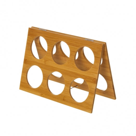 Botellero Plegable Bambú 30x20x24 cm | 6 botellas
