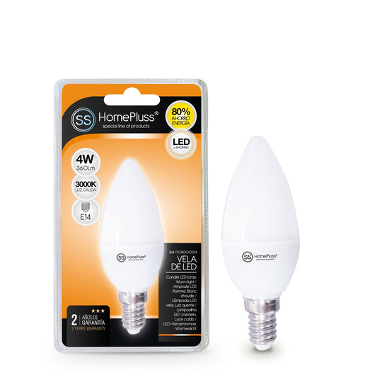 Bombilla vela E14 3000K